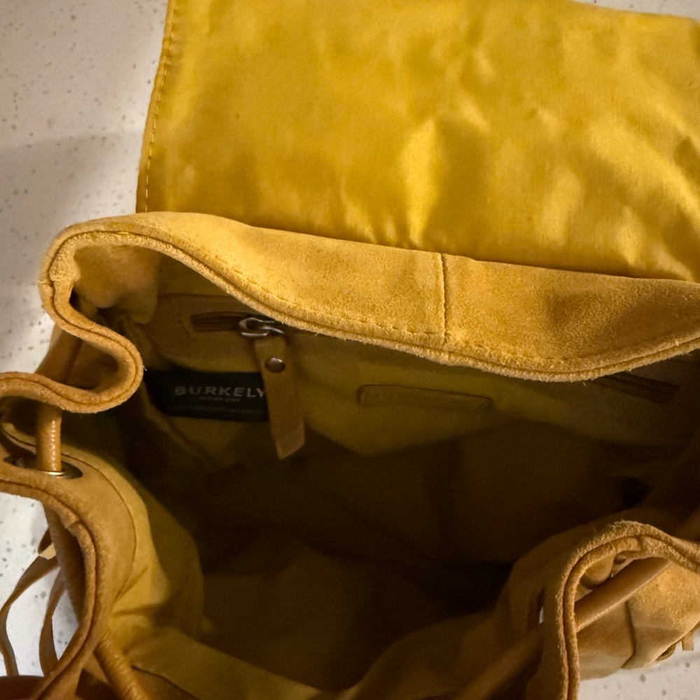 Mustard Suede Backpack - Picture 3 of 4